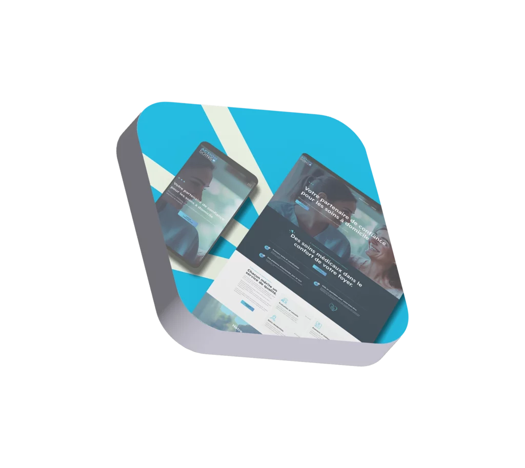 Mockup page d’accueil Action Soins
